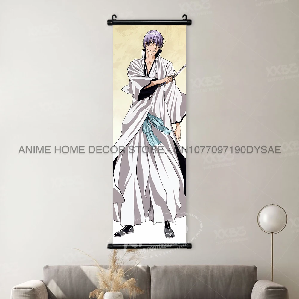 Bleach Anime Art Scroll: Ichigo & Orihime Decorative Wall Hanging