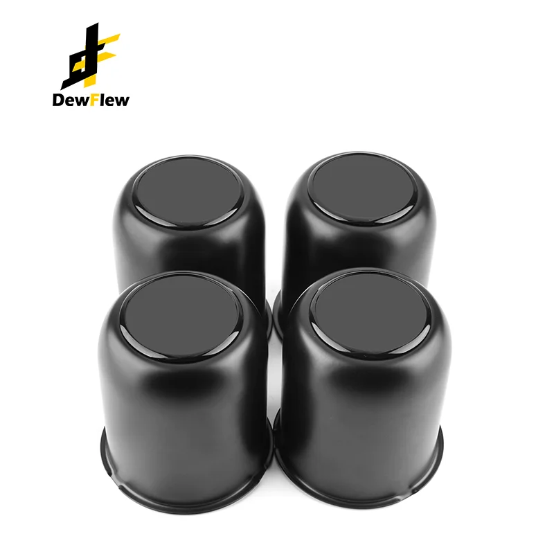 

DewFlew 4Pcs Stainless PUSH-THRU HUB CENTER CAP Fit For 3.19" Trailer/Truck Rims Center Bore 3.62" Tall Push Thru Steel