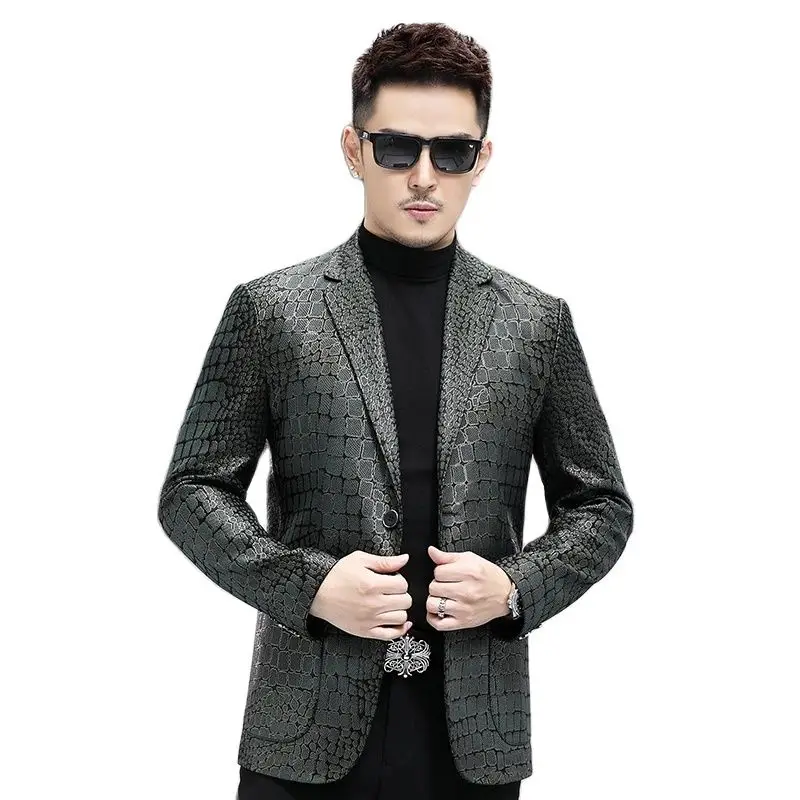 

Batmo 2024 Новое поступление весенние высококачественные мужские куртки из овечьей кожи, мужской Клетчатый блейзер из натуральной кожи, мужская модель большого размера GBN87013