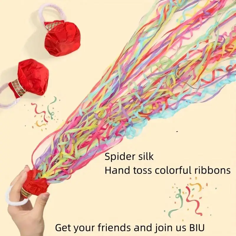 10Pcs Party Throw Streamers Colorful Hand Throw Confetti Poppers Compleanno Paper Hand Throw Ribbon Decorazioni Per Feste Di Laurea