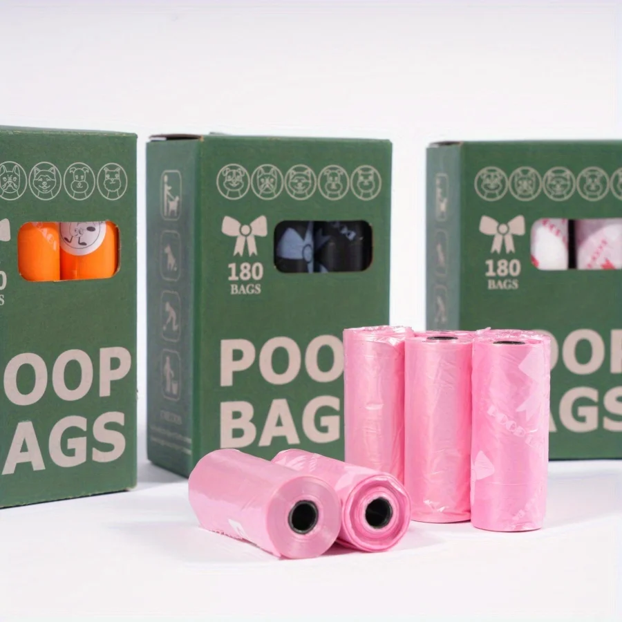 120 Count Extra Thick Leakproof Poop Bags - Vibrant Pink & Purple Designs, High-Quality Polyethylene Trash Bags for Dogs 4