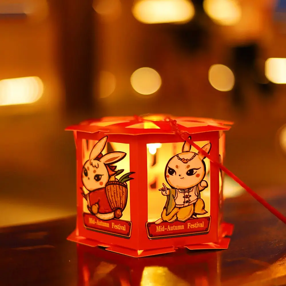 

Portable Retro Rabbit Flower Diy Ancient Holiday Lighting Chinese Style Lantern Projections Mid-Autumn Festival