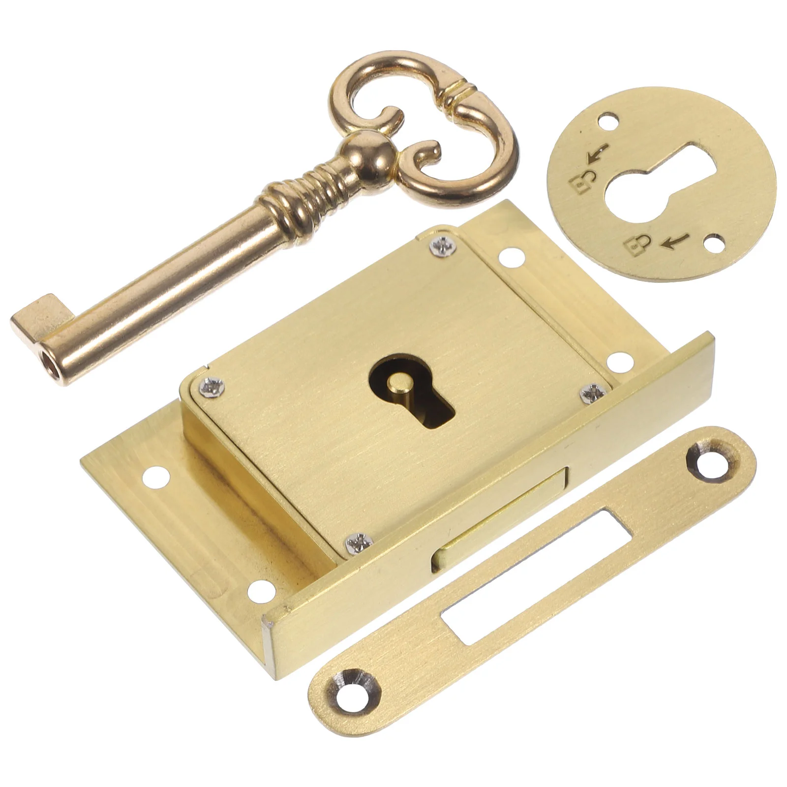 

Retro Drawer Lock Furniture Pure Copper Hidden Wooden Box Matte Brushed 4505b Cabinet Brass Locks for