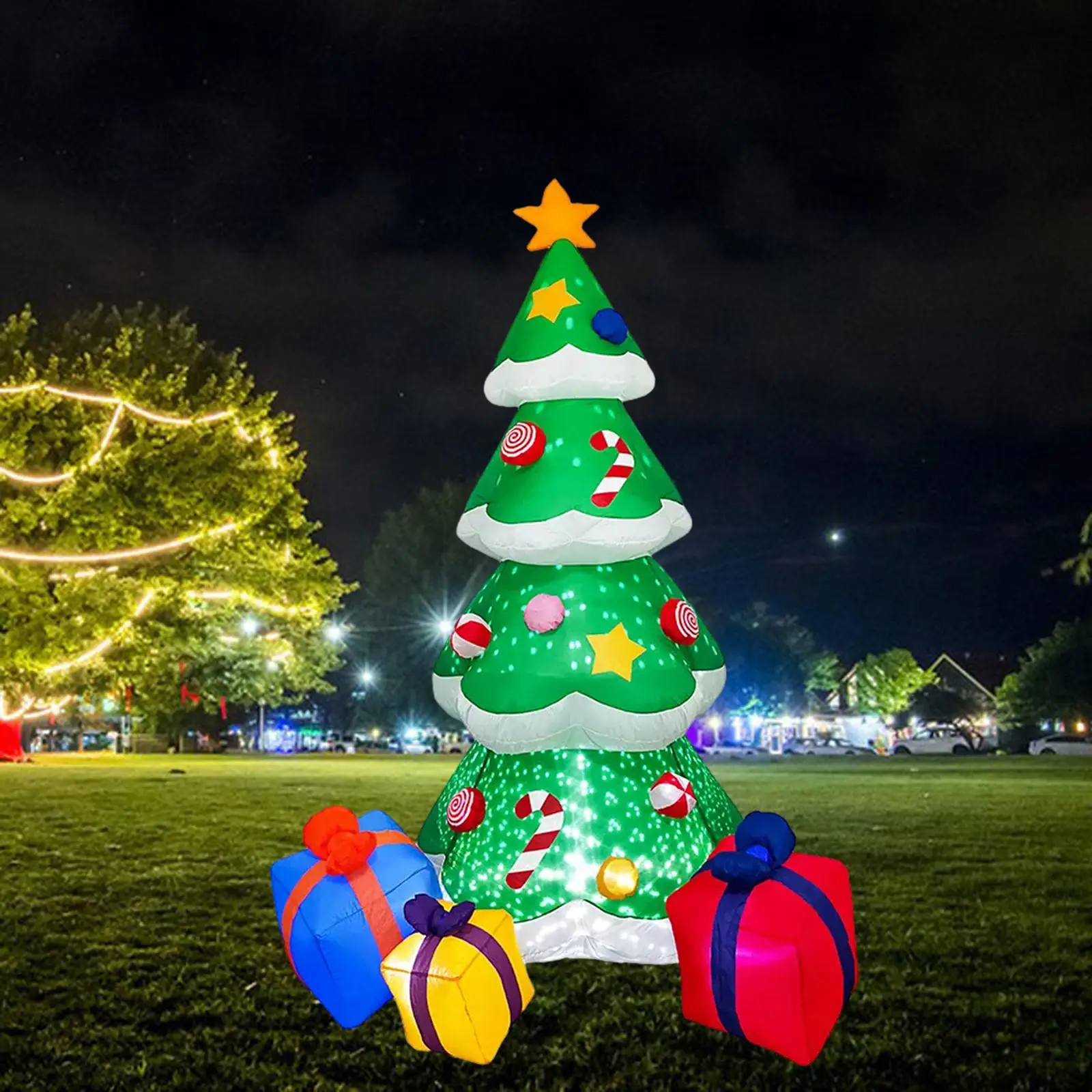 

Inflatable Christmas Tree Giant Xmas Tree Christmas Inflatable Decoration 2.1M Luminous Toy for Porch Lawn Yard Wedding Holiday