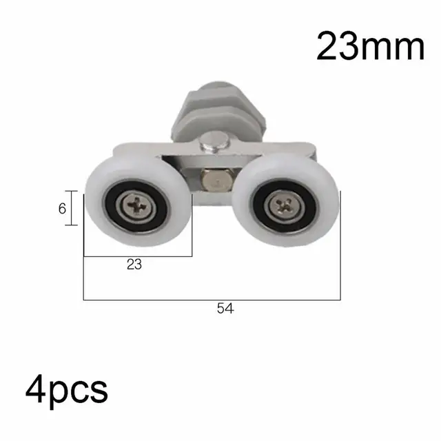 4PCS Shower Door Rollers – 19mm/23mm/25mm/27mm Diameter, Ultra-Quiet Sliding Door Wheels | For Glass Shower Doors 4-6mm Thick - View #2