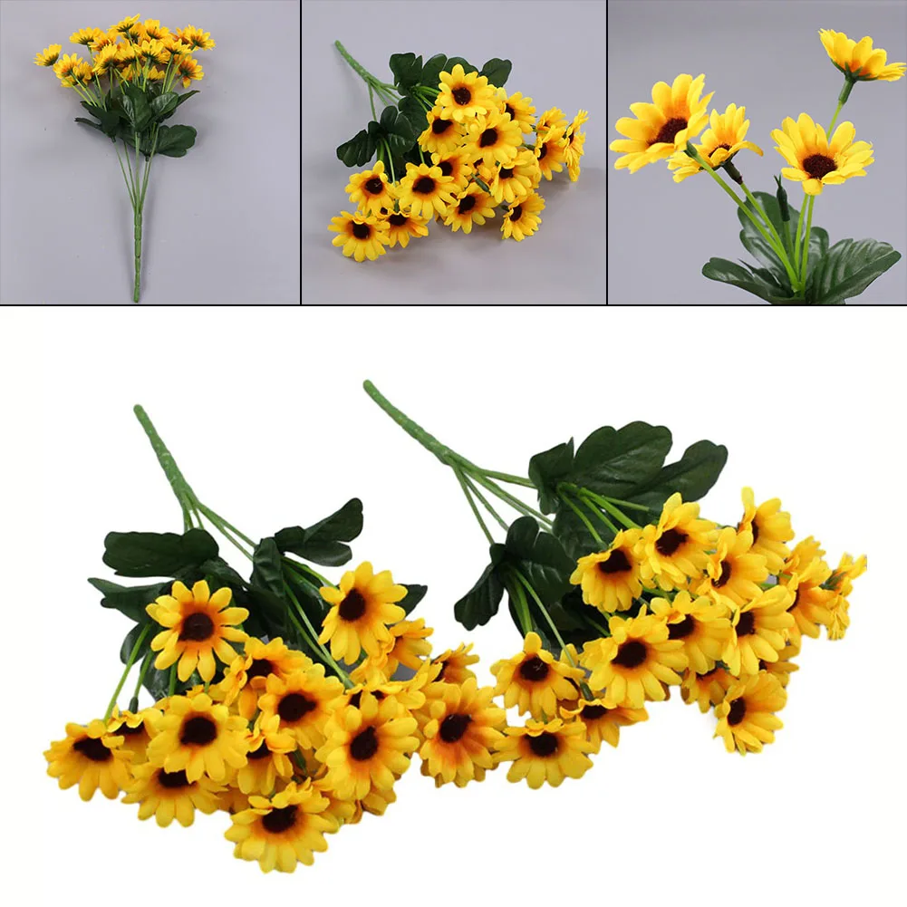

2pcs Sunflower Heads Plastic Sunflower Bouquet With 24 Sunflowers Home Living Artificial Sunflower Party Decoration