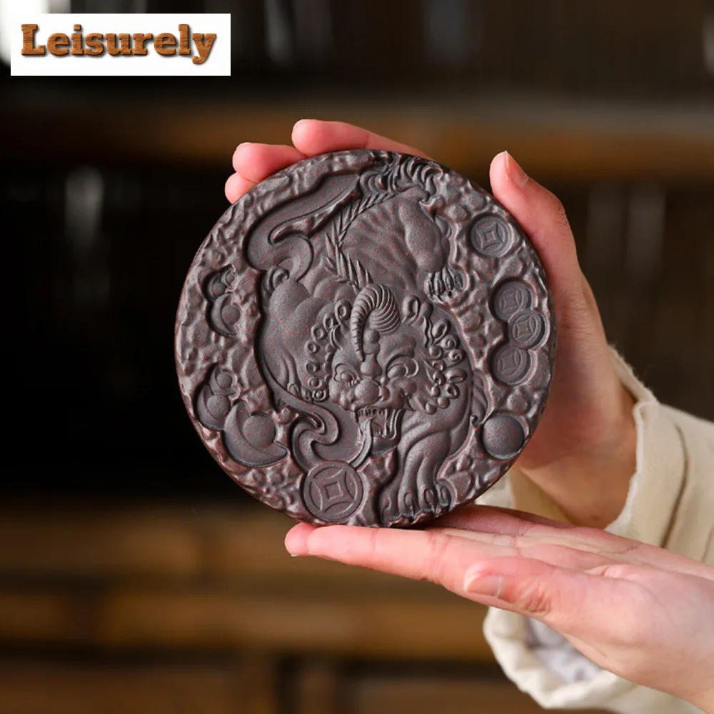 Yixing Purple Clay Tea Tray Raw Ore Iron Red Dragon Blood Sand Dry Soaking Platform Teaware Support Board Kung Fu Tea Ceremony