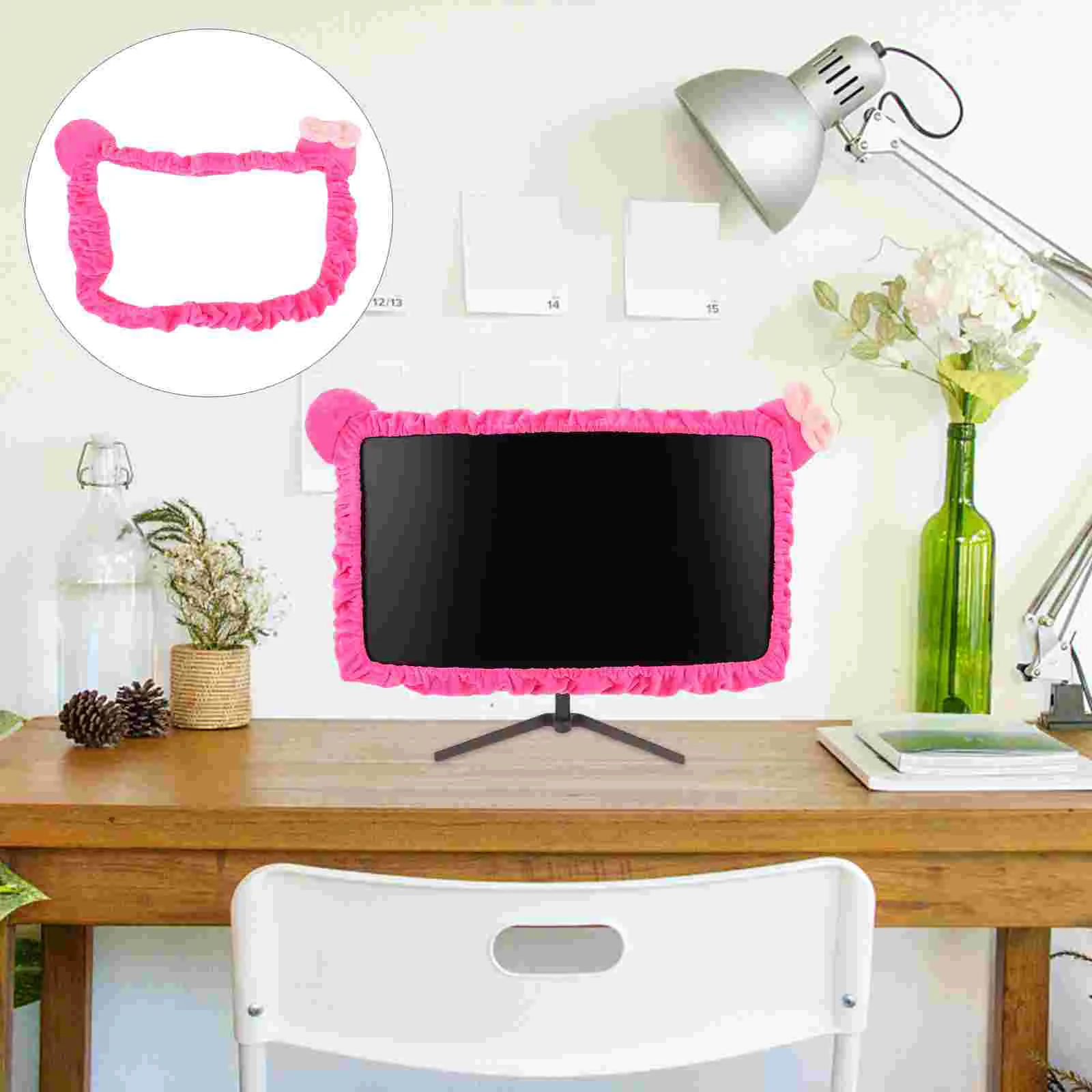 

Display Dust Cover Adorable Monitor for Dustproof Computer Lovely Elastic Decor