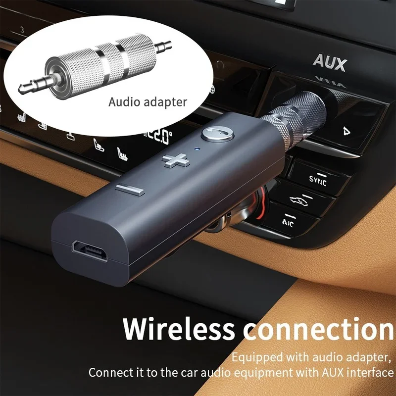 Bluetooth Transceiver Adapter Bluetooth Aux Adaptor Bluetooth Audio Receiver Bluetooth Adapter Audio Adapter CMAOS Wireless Adapter Bluetooth 5.0 Receiver For 3.5mm Jack Earphone Bluetooth Aux Audio Music Transmitter For Headphone