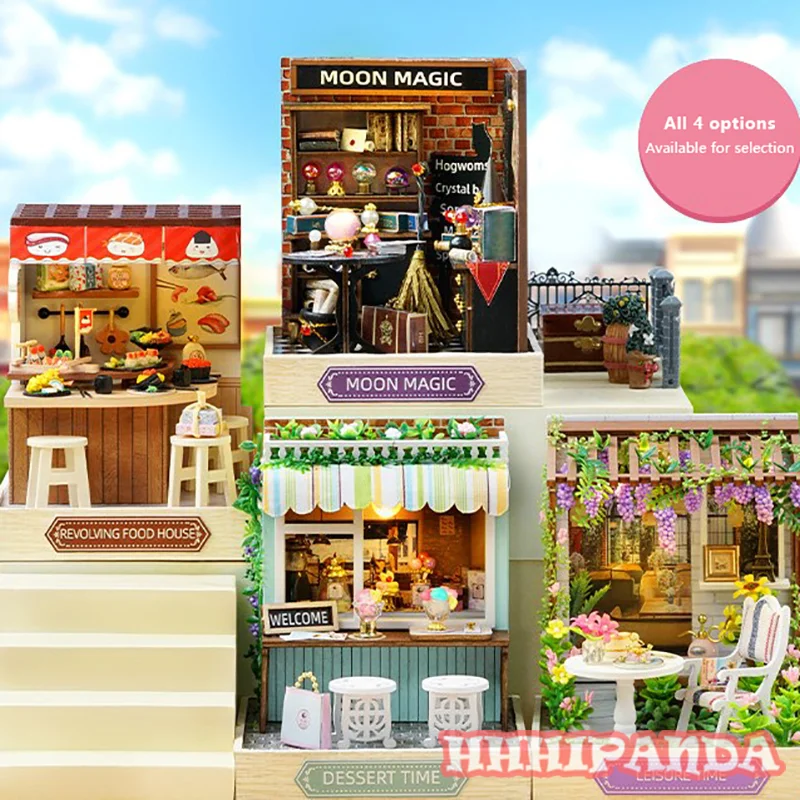 

Комплект миниатюрного кукольного домика «сделай сам» с мебелью, креативная комната, деревянный кукольный мини-домик с пыленепроницаемостью