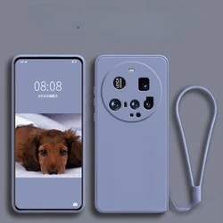 Liquid Silicone Lanyard Ring Holder Case with Lens Protection - Enhanced Protective Phone Cover for Xiaomi 15 Ultra (GRAY)