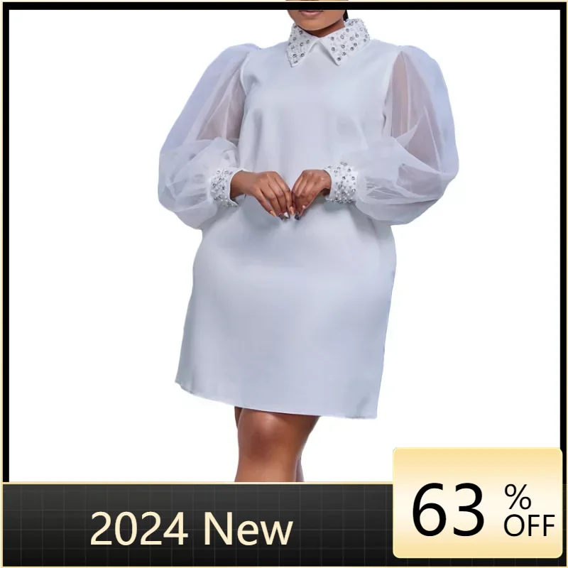 

Elegant Office Ladies Dresses for Women Round Neck Full Sleeve Straight Knee Length Fashion Business Work Dress Midi Clothes New