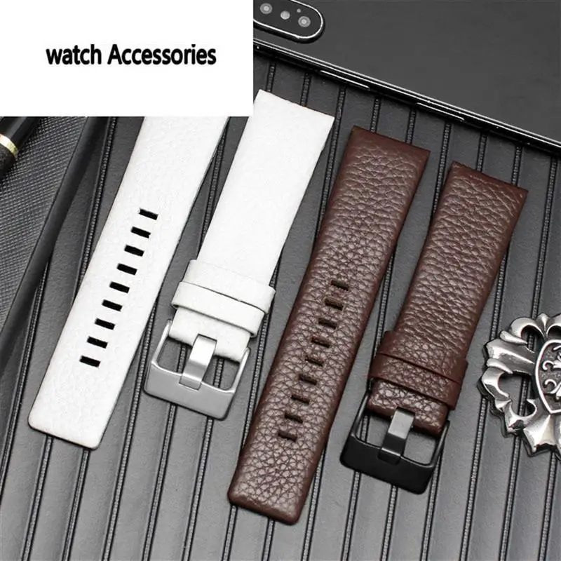 SCHIK 22mm 24mm 26mm 28mm 30mm Genuine Leather watchband for diesel DZ7259 DZ7256 DZ7265 watch strap