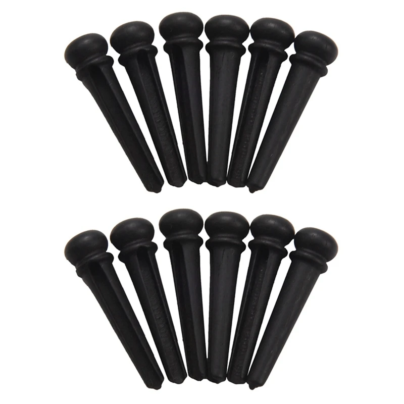 

12 Pcs Guitar Family Natural Ebony Folk Acoustic Guitar Bridge Pins