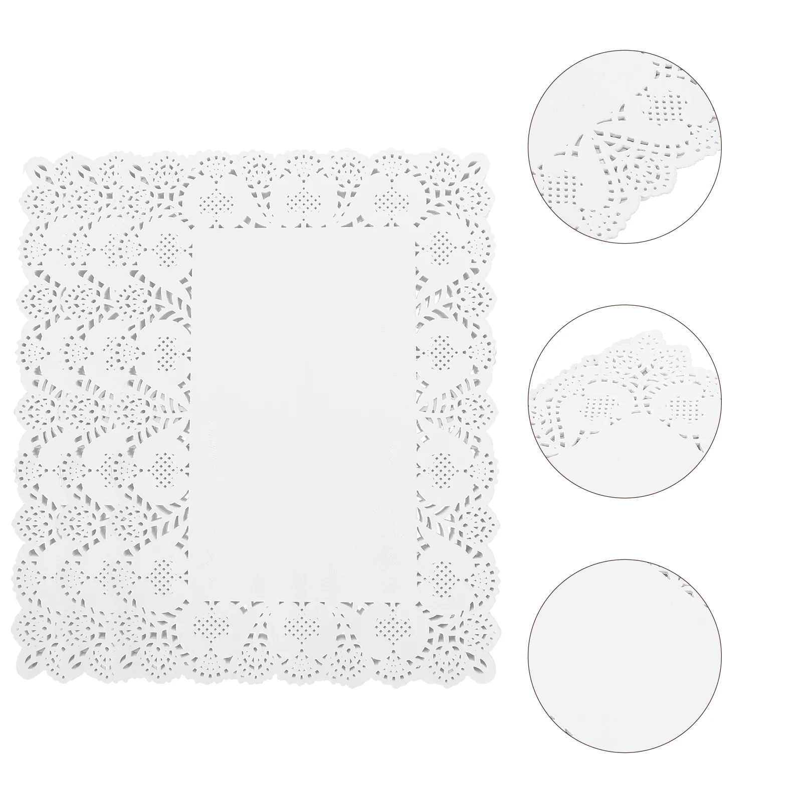 

170 Sheets Hollow Oil-Absorbing White Lace Doilies Decorative Dinnerware Plate Paper Pad Cake Mat Scrapbooking