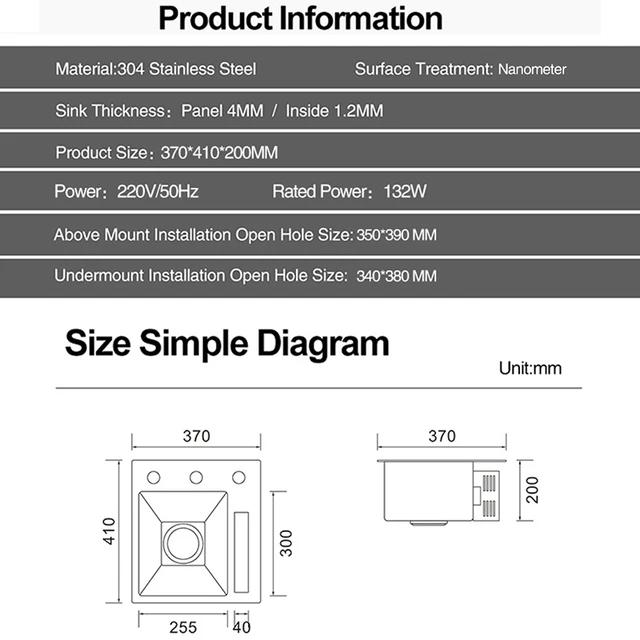 ASRAS Bar Counter Island อ่างล้างจานอัจฉริยะบริสุทธิ์ชามเดียวผลไม้และผักอ่างล้างจานอัจฉริยะบริสุทธิ์ 6