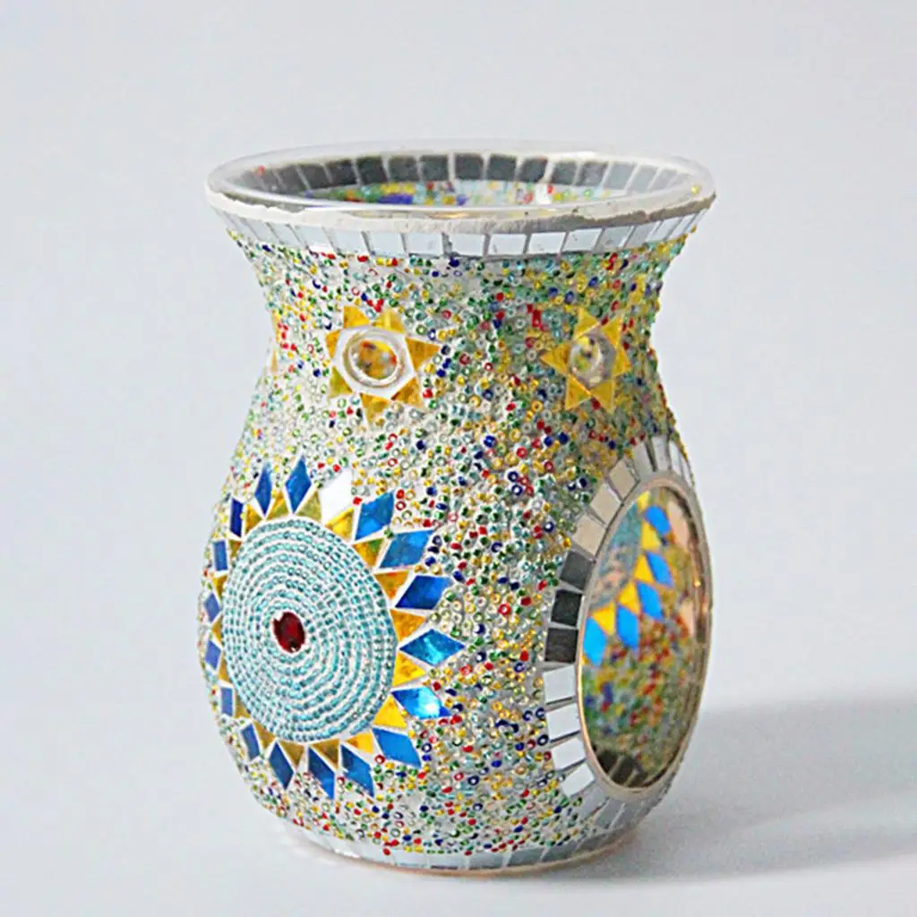 Mosaic Glass Oil Burner Candle Holder Essential Decoration