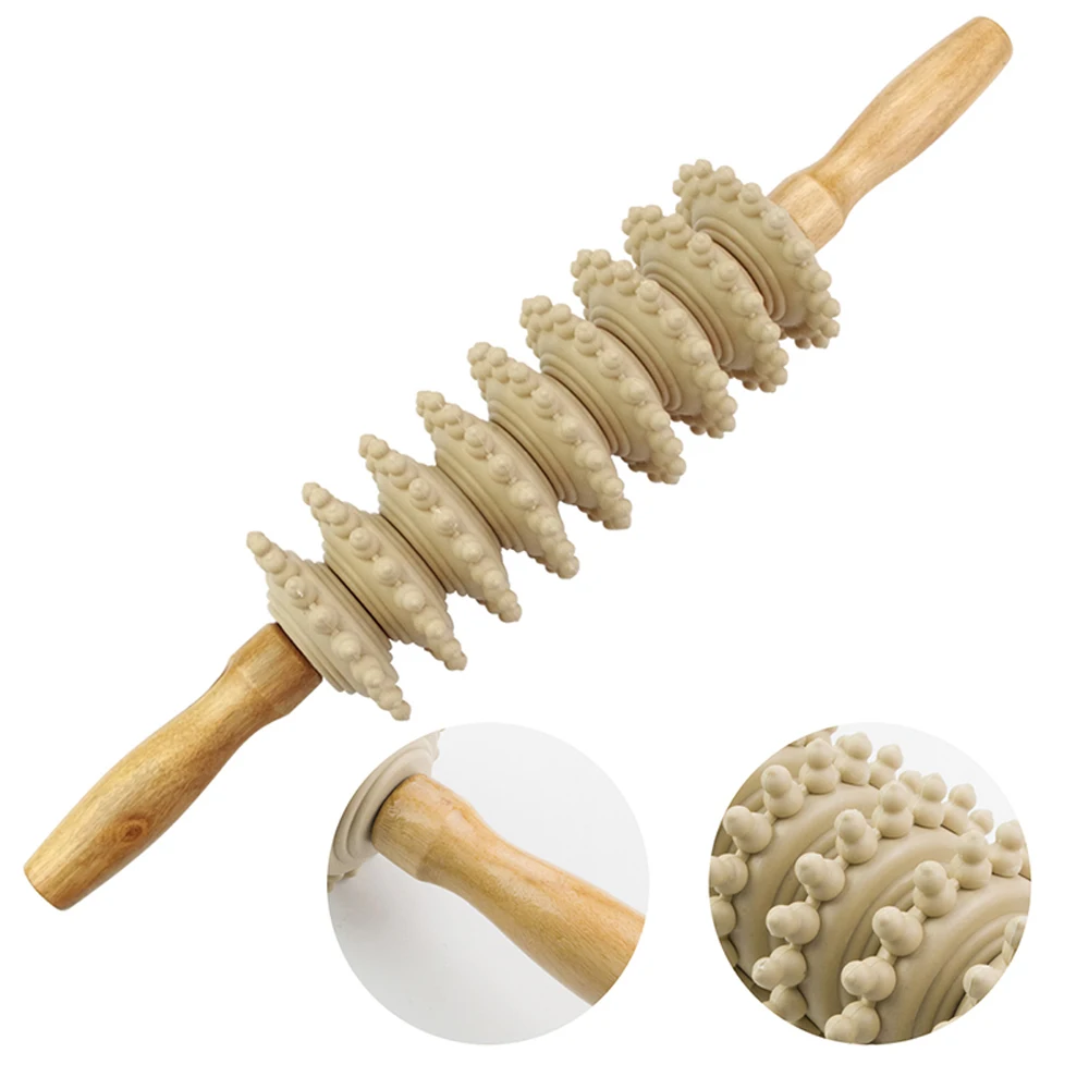 

Wooden Massage Roller Back Acupuncture Wood Body Massage Stick Health Care Muscle Relaxation For Arm Foot Anti Cellulite