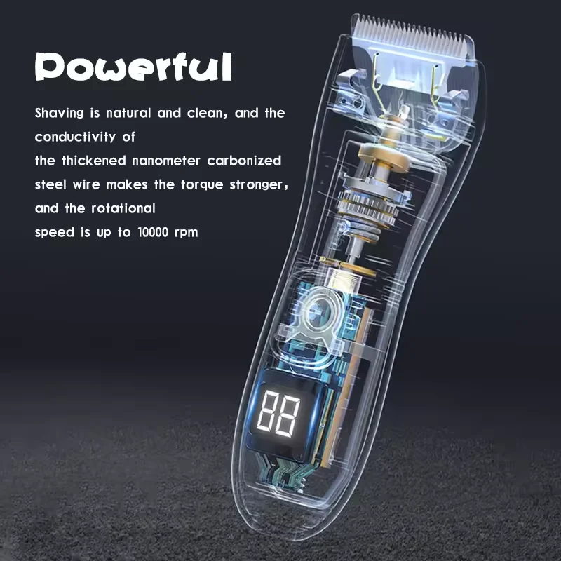 WAIKIL Professional Baby Electric Hair Clipper Silent Hair Trimmer USB Charging Cordless Digital Baby Clipper Ultra Silent 5