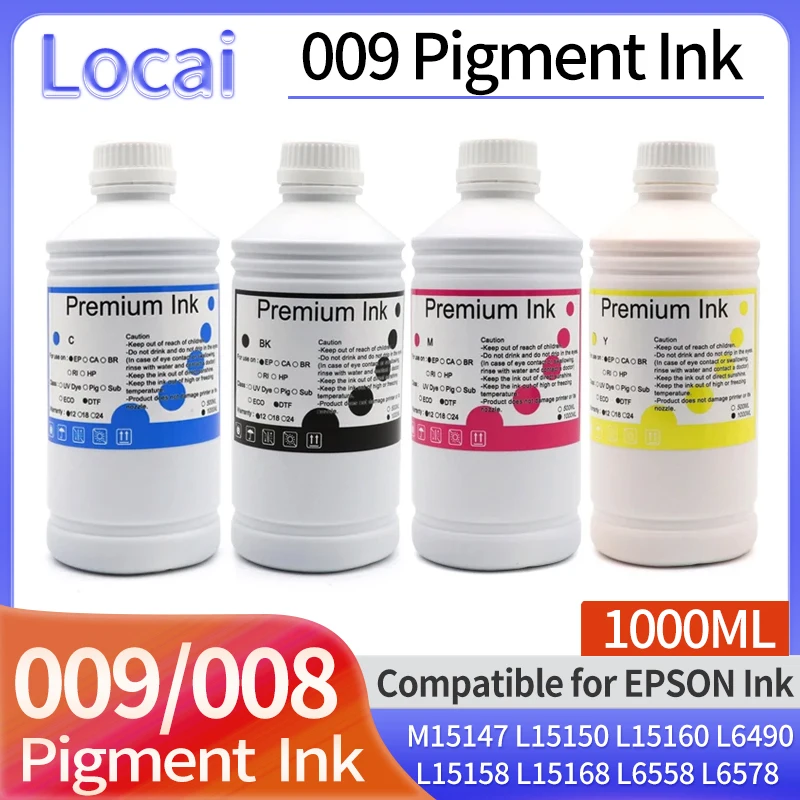 

1000ML 009 008 Pigment Ink Compatible For EPSON L15158 L15168 L6558 L6578 M15146 M15147 L15150 L15160 L6490 Color printer Ink