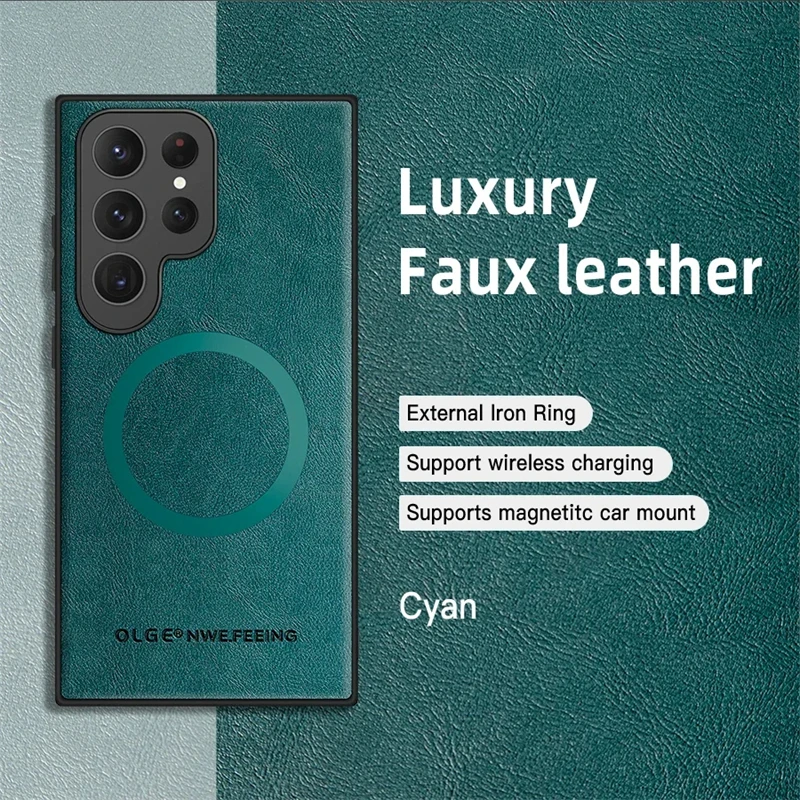 Luxury Leather Shockproof Magnetic Phone Case Cover