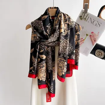 Sciarpa primaverile Sciarpa di design di lusso da donna Sciarpa liscia in seta Morbida fascia musulmana Scialle da spiaggia 85x180 cm 1