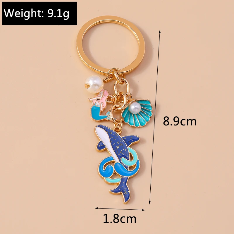 Niedlicher Emaille-Fisch-Schlüsselanhänger, Meeresleben, Schlüsselanhänger, Anhänger für Frauen und Mädchen, Handtasche, Dekor, DIY, handgefertigter Schmuck, Geschenk – Detail 10