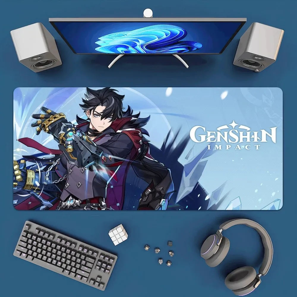 Game Genshin Impact Wriothesley Mousepad Office Large Mouse Mat Keyboard Mats Rubber PC Computer Game Big Anti-slip Mice Mat 4