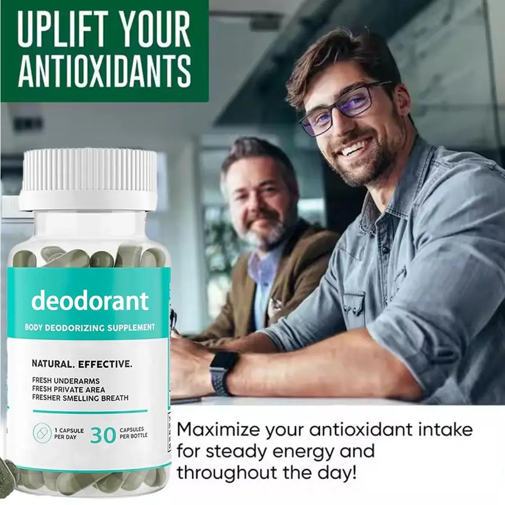 Deodorant Body Deodorizing Supplement Fresh Underarms Private Area Breath 30 Capsules Per Bottle