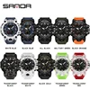 SANDA Dual Display Men Watches Waterproof Sports Watch Military Man Alarm Stopwatch Quartz Wristwatch Male LED Digital Clock6126 4