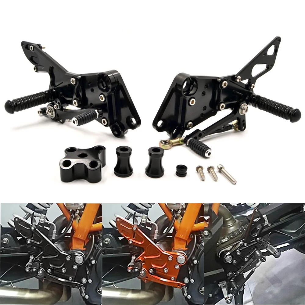 

Для KTM Duke 125 200 390 Регулируемая Задняя подставка для ног педаль для мотоцикла Duke125 Duke200 Duke390