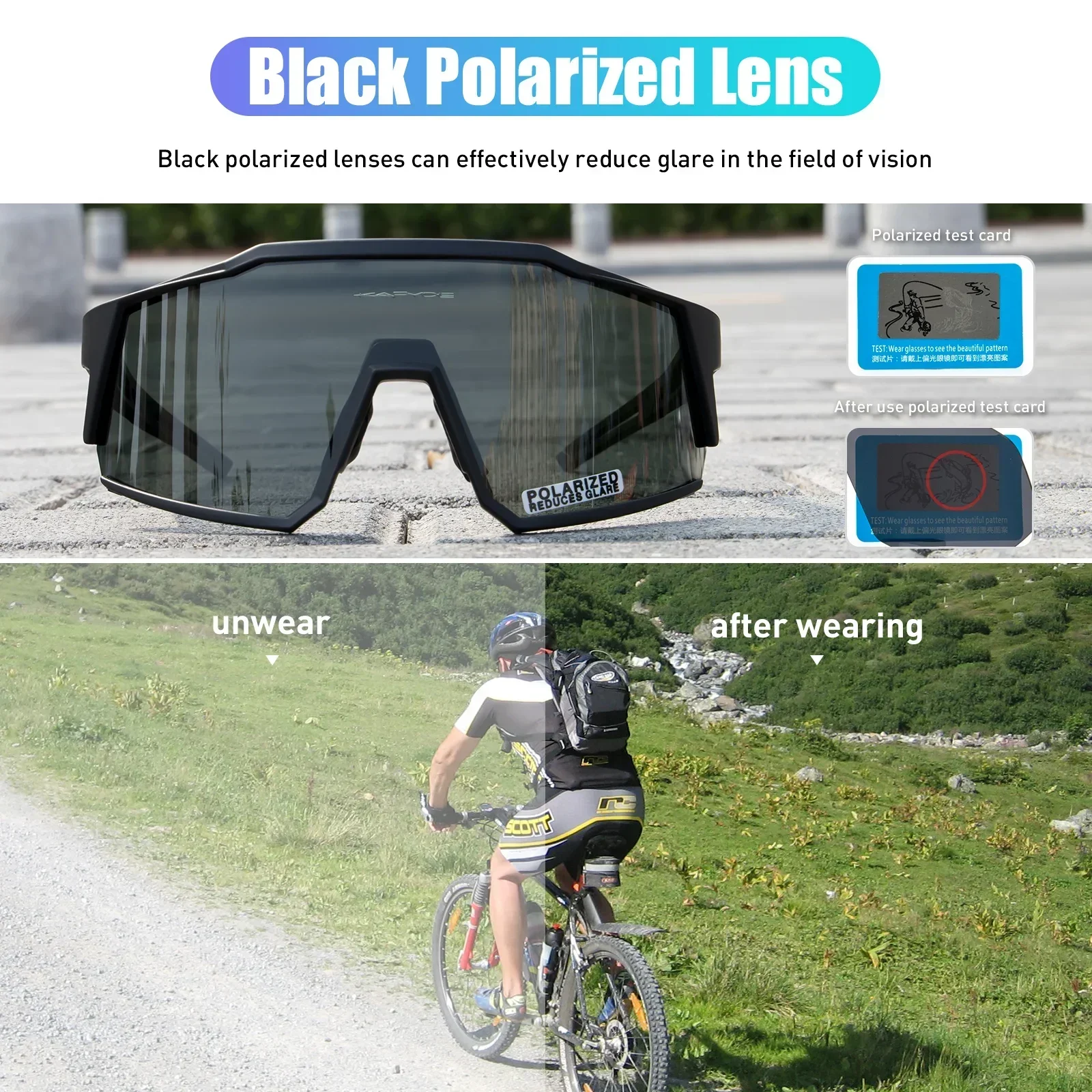 Kapvoe 4LENS Hiking Eyewear Cycling Glasses Bike Sunglasses UV400 Cycling Sunglasses for Man Bicycle Outdoor MTB Goggles