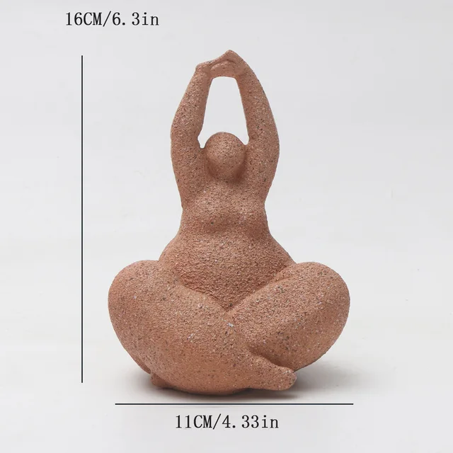 Statue de femme potelée en résine de grès faite à la main, art abstrait, maison, salon, bureau, armoire, brittop, entrée, décembre, 1 pièce 6