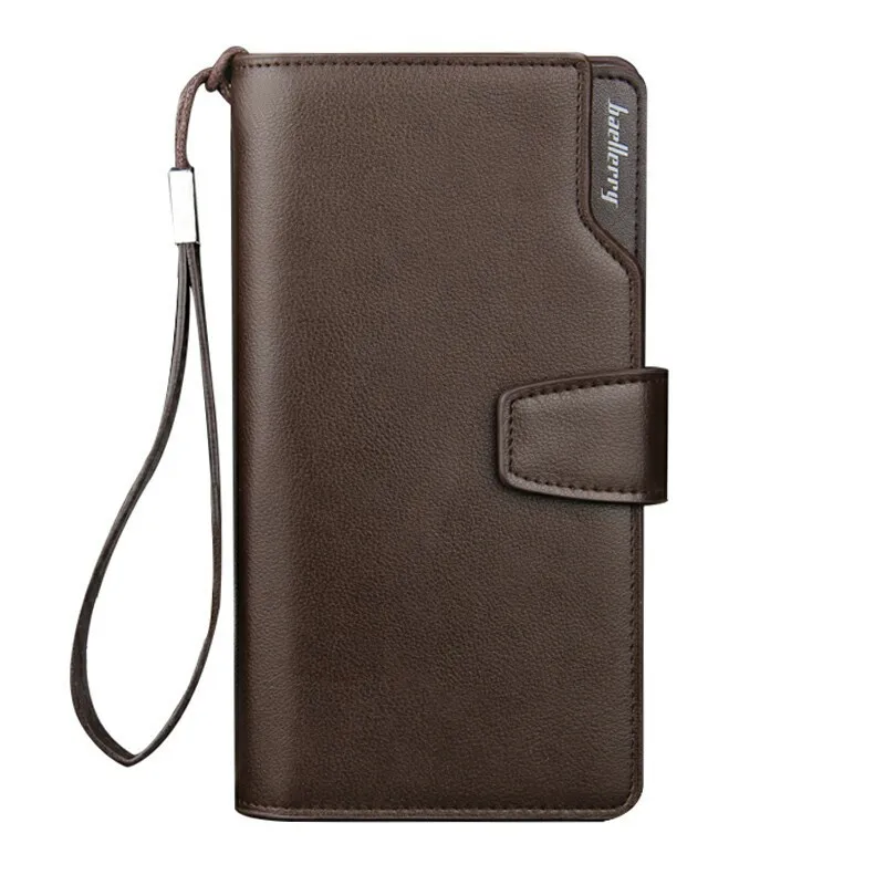 Fashionable Men's Handheld Bag Multi-Pocket Zip Long Wallet Phone Case Business Casual