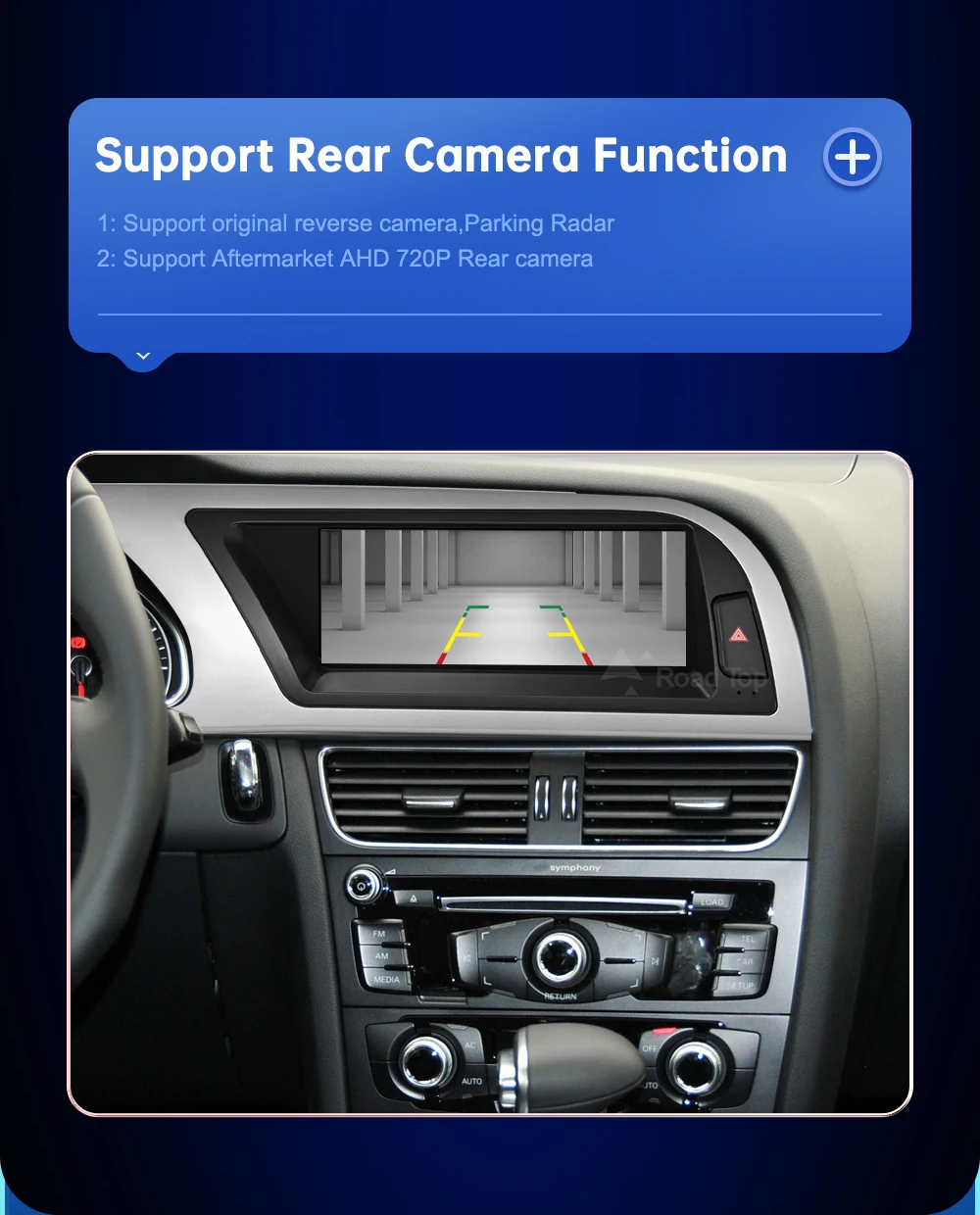 12.3 Road Top 8.9 Inch Touch Display Multimedia Player Andriod Auto Link For Audi A4 S4 B8 2009-2012 GPS Carplay Screen Car Play
