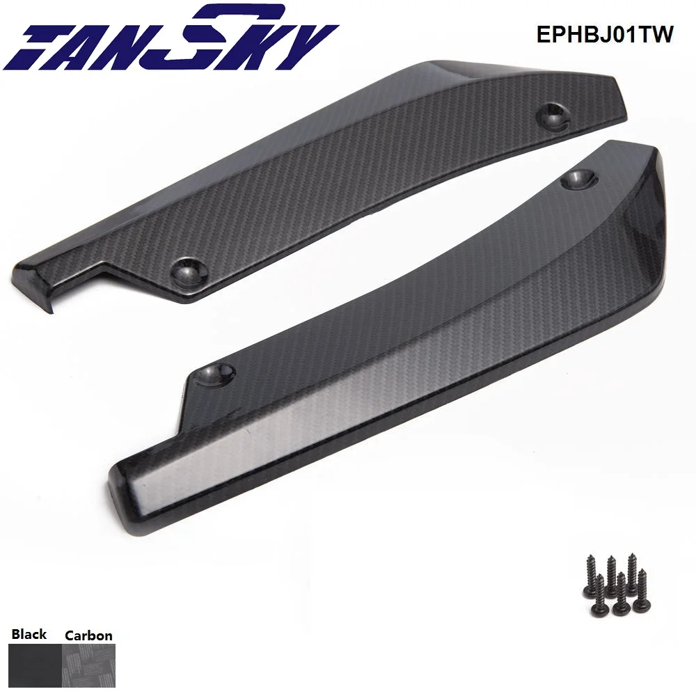 2PCS/SET Universal Rear Bumper Spoiler Canards Diffuser Car Side Fin Scratch Protect Cool EPHBJ01