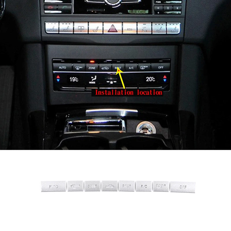 

Автомобильный Стайлинг для Mercedes-Benz E-Class W212 2010-15, центральное управление, кнопка кондиционера, наклейка, автомобильные аксессуары, 2 стиля