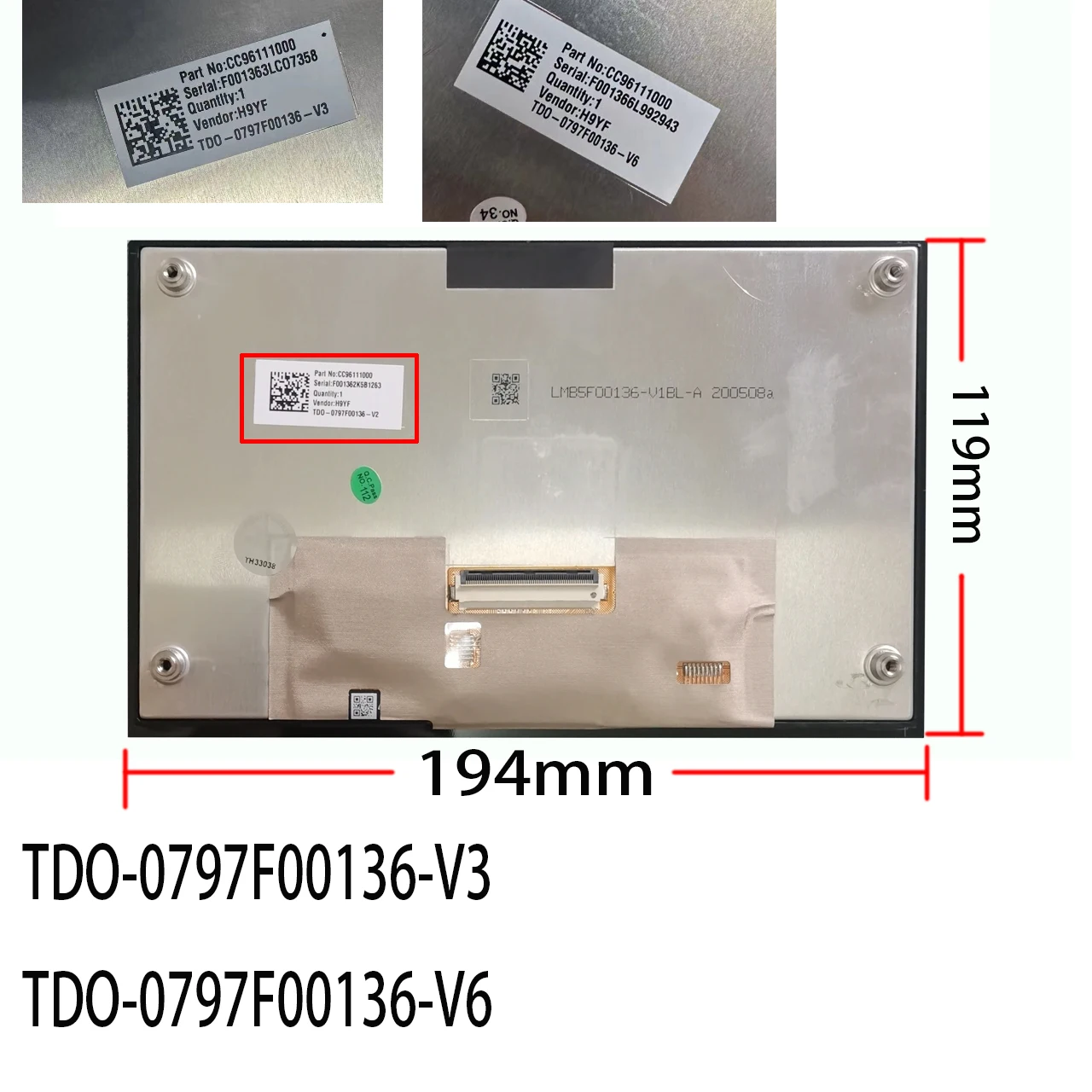 Replacement LCD Display Touch screen For Hyundai Solaris 2-8INCH 96160H5400TT6