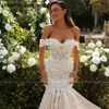 EVLAST Customized 2025 Mermaid Long Wedding Dress Lace Applique Beading Vestido De Novia Wedding Bridal Gown Robe De Mariee MD02 3
