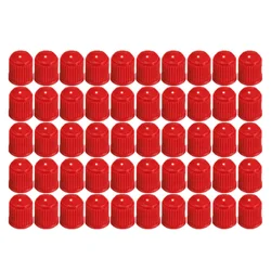 Durable Universal Tire Valve Stem Dust Caps - Set of 4 for 50pcs (Red)