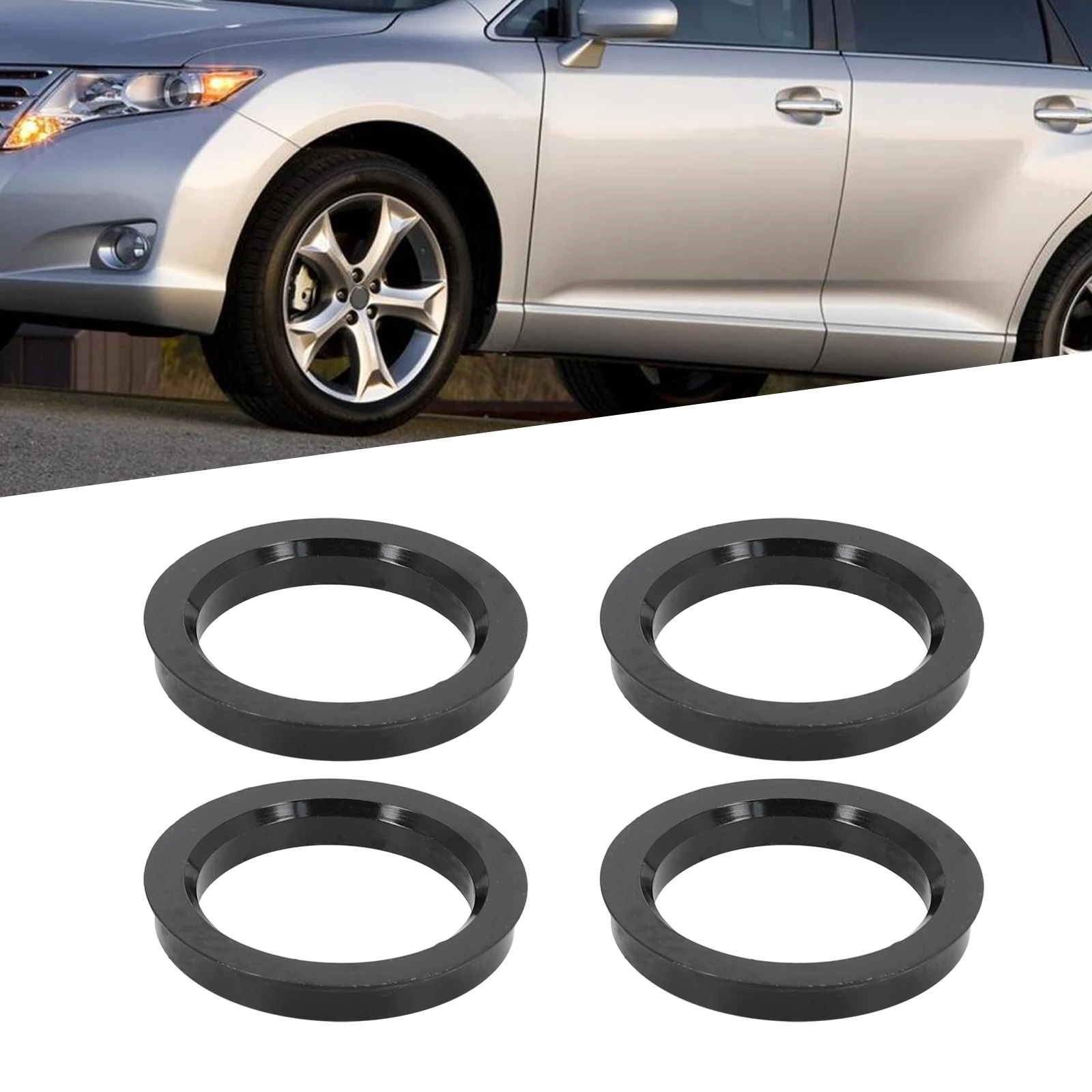 

4pcs 73.1mm To 56.1mm Car Hub Centric Rings For Mini R50/R53 2001-2006 Black Hub Centric Ring Out-Diameter 73.1mm In-D 56.1mm