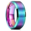 Bagues en acier titane couleur argent 8mm pour hommes et femmes, bagues en acier inoxydable brossé mat, bijoux cadeaux de mariage