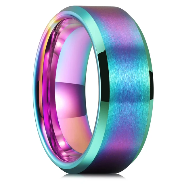 Bagues en acier titane couleur argent 8mm pour hommes et femmes, bagues en acier inoxydable brossé mat, bijoux cadeaux de mariage