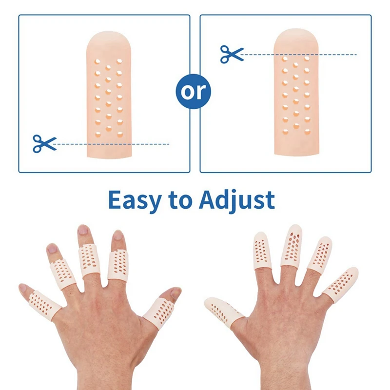 32Pcs Silicone Finger Protectors Breathable Finger Caps Fingertips Covers Sleeves Support for Cracking finger protector finger guard