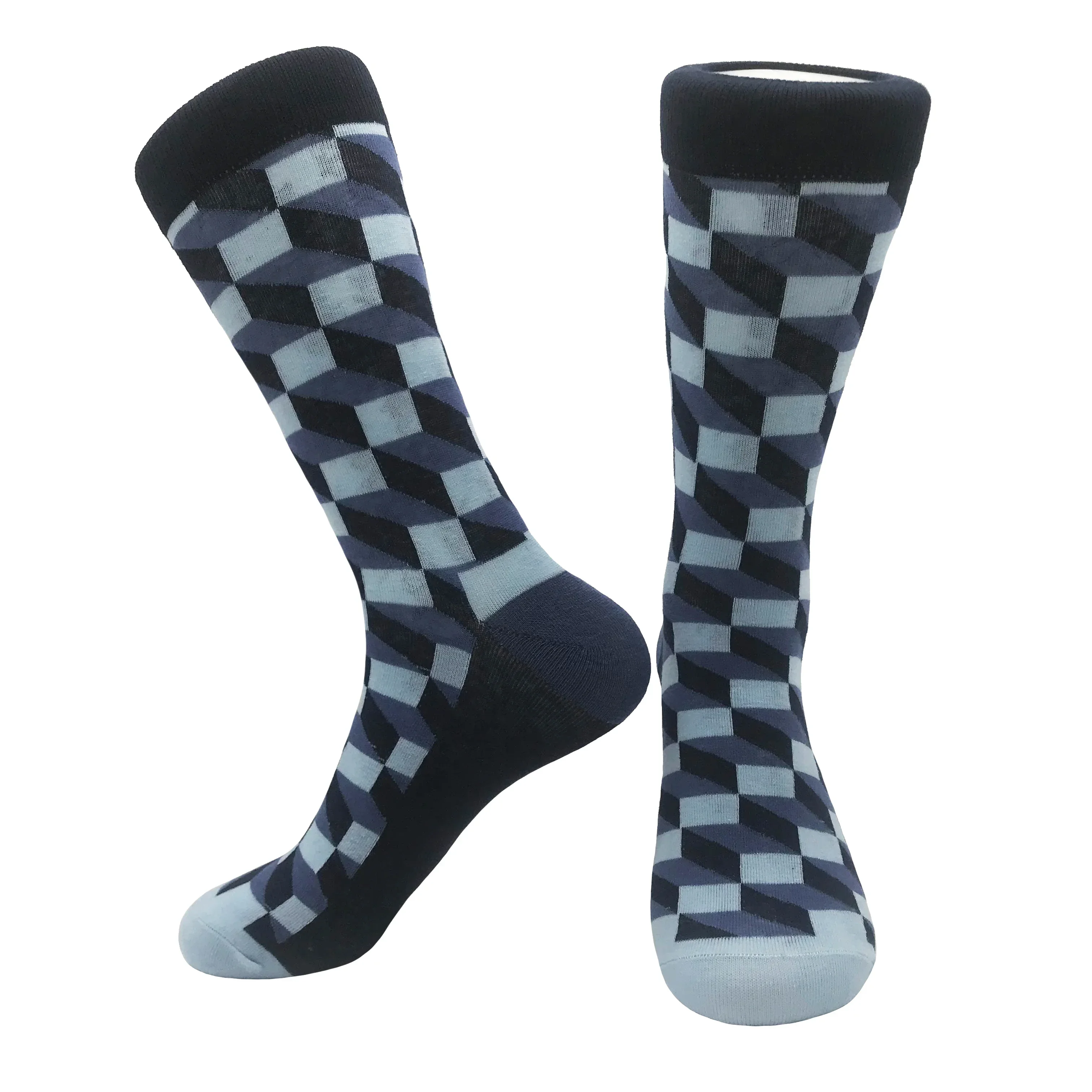 Men's Combed Cotton Argyle Pattern Happy Socks