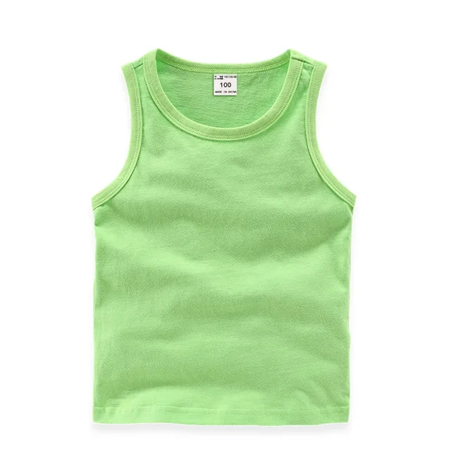2022 Candy Color Girls Sleeveless Vest Sports Undershirts Kids Singlet Cotton Underwear Summer Children Boy Tops Beach Clothing I