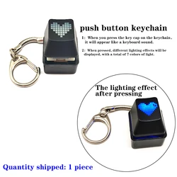 Vibrant RGB Keychain with Decompression Toy Key Cap Pendant (Ai xin qi cai Y S K)