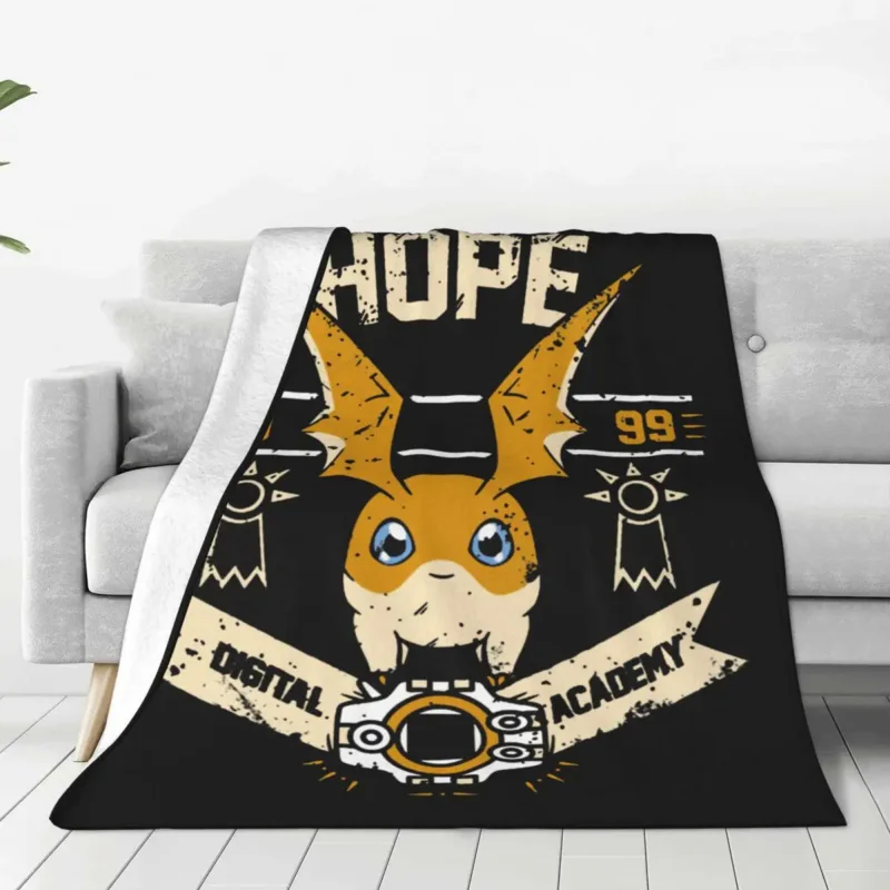 

Hope Academy Flannel Throw Blanket Digimon Nostalgic Anime Blanket for Bed Couch Super Warm Quilt