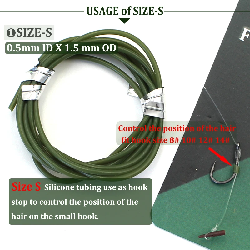 Fishing Hook Tube 4m Carp Silicone Anti-tangle Rig Tubing for Safety Lead-clip System Accessories Tackle Hook Sleeve