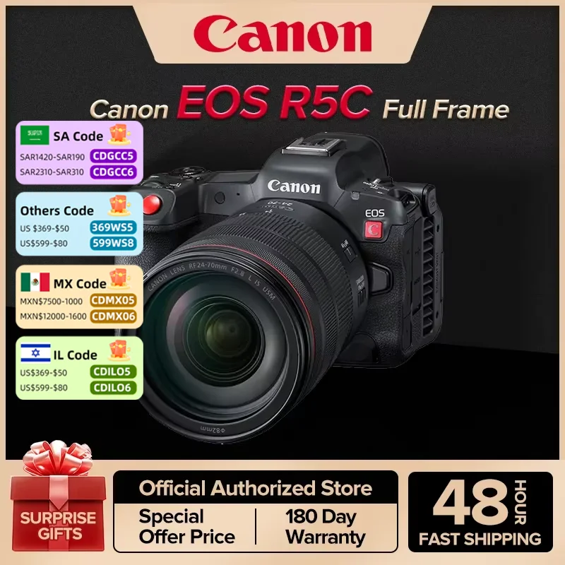Canon EOS R5C Full Frame Flagship Video Mirrorless 8K Professional Film DIGIC X 8K Cinema RF Bayonet Cine Camera R5 C